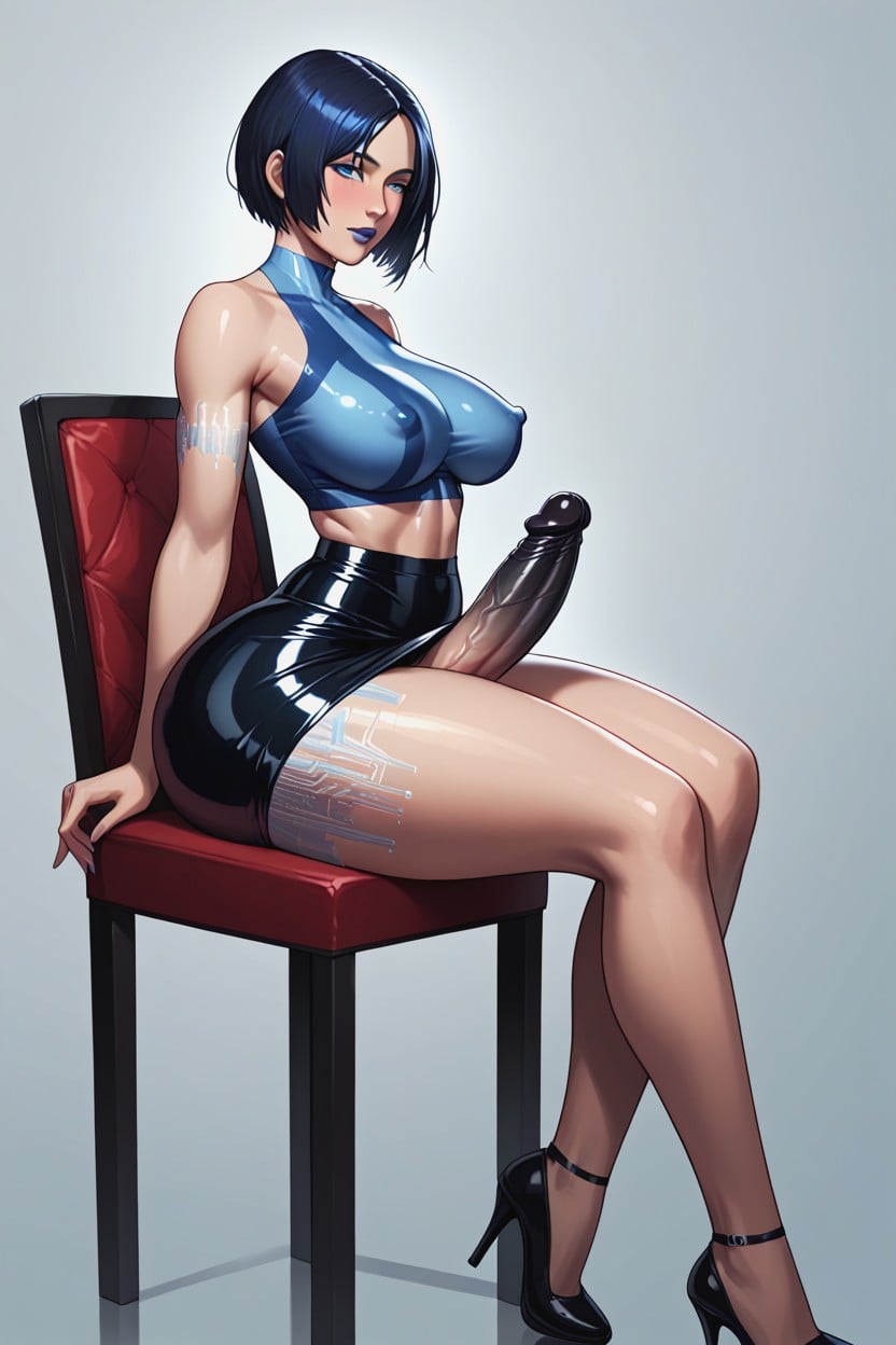Side View Of Body, Volumetric, Ass Slightly Raised Porno IA transsexuelle