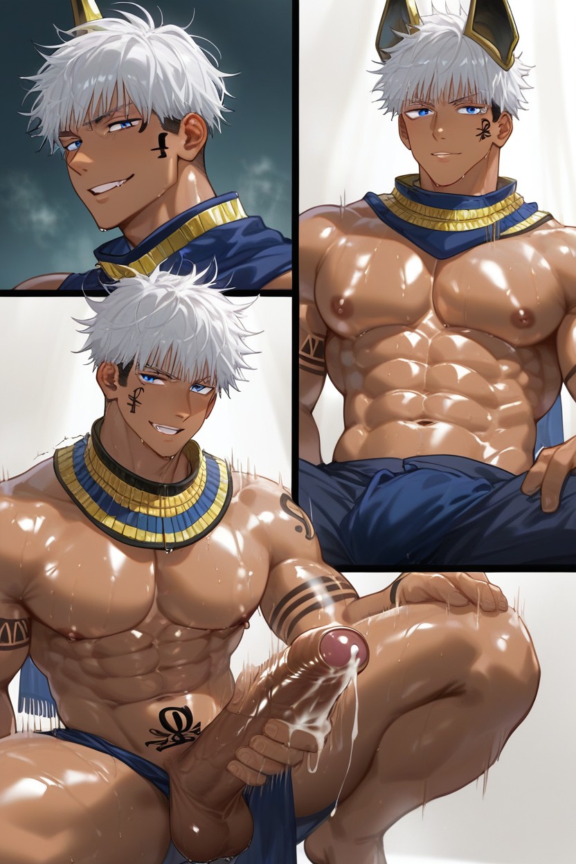 Squatting, Egyptian Scarf, 小さなお尻 ゲイAIポルノ
