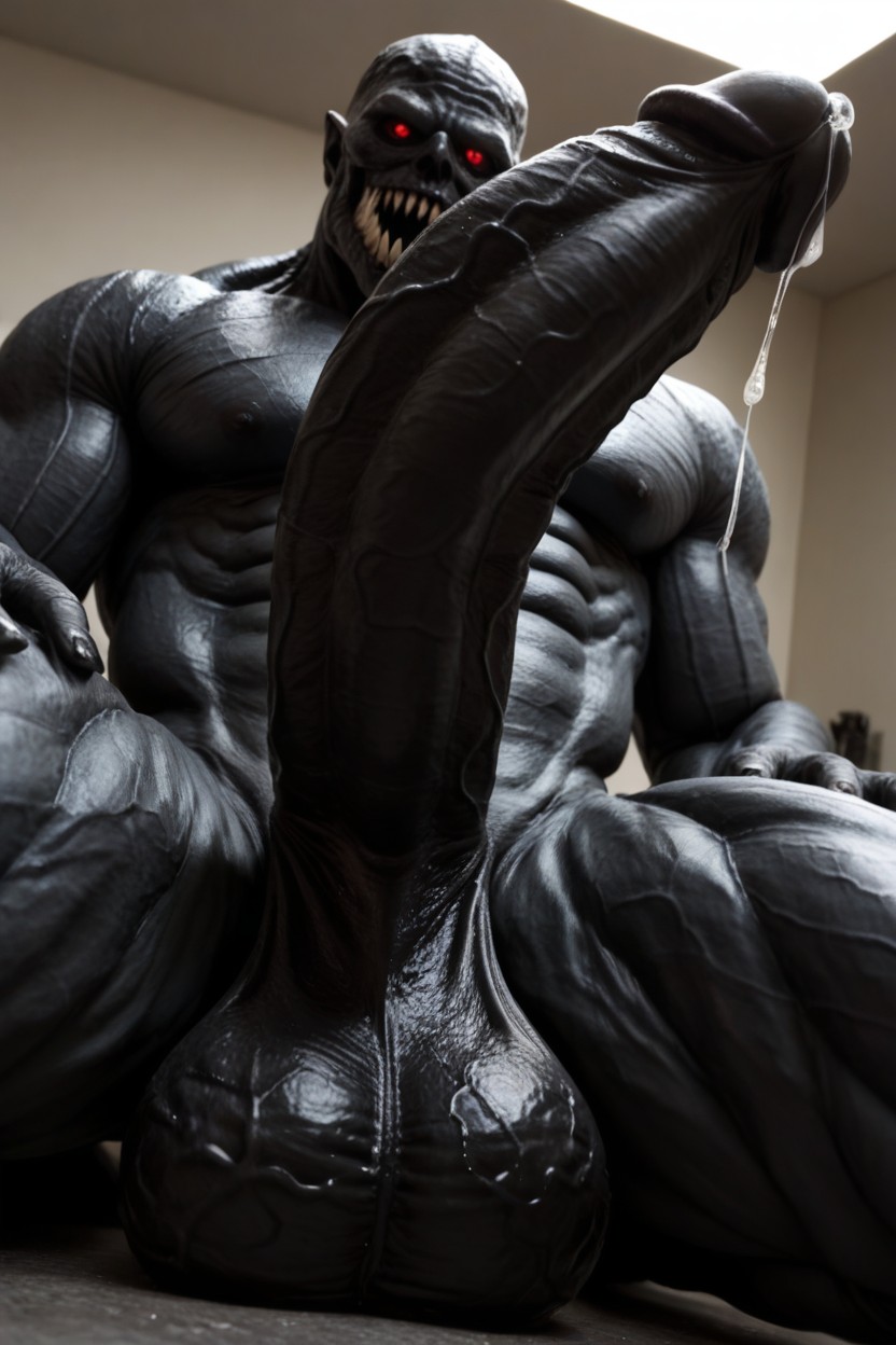 Sweaty, Massive Black, Barbed Black Penis 게이 AI 포르노