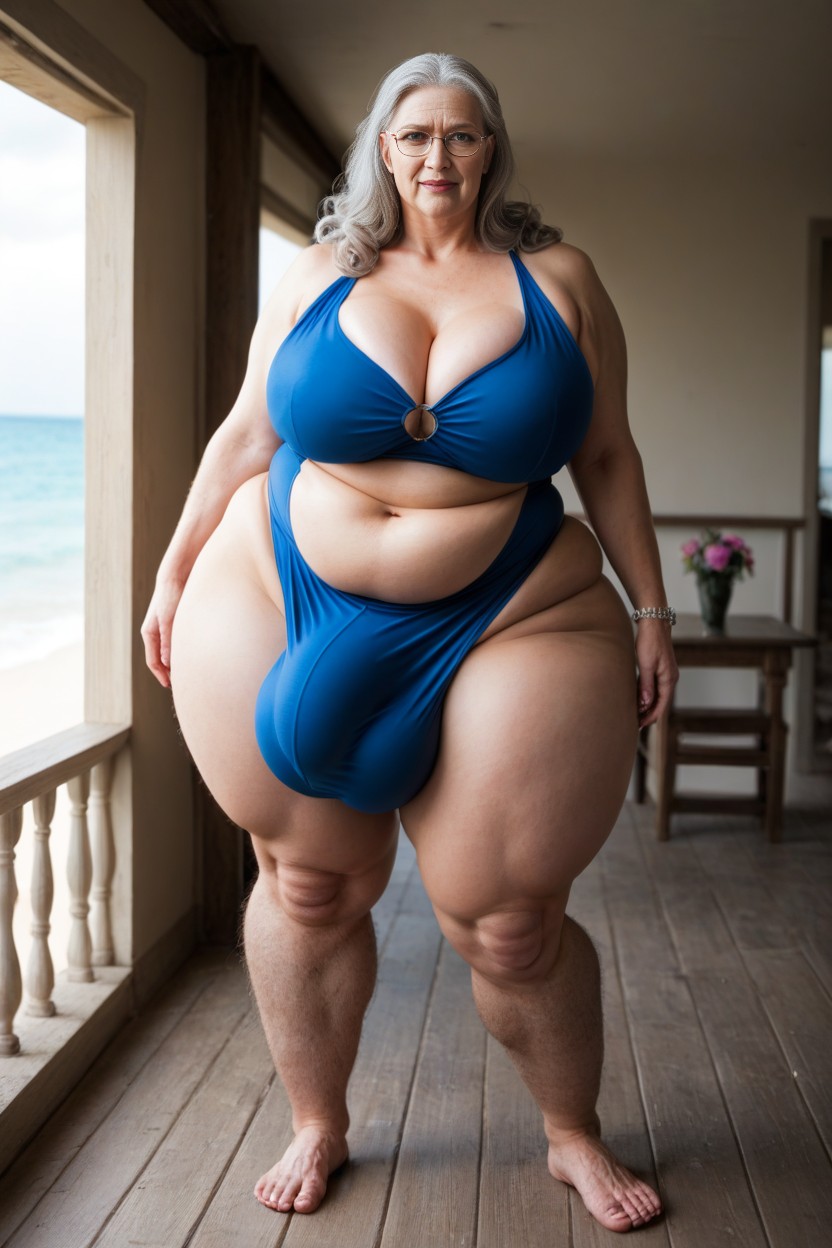 Futunari, Beach, Gigantic Saggy Breast AI Porn