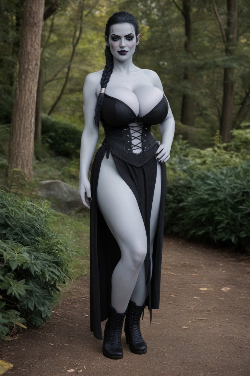 Tight Clothing Covering Tits, Pale Skin, Covered Huge Tits AI Porn