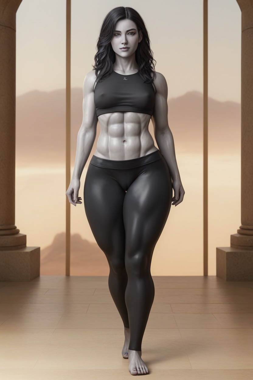 Front View, Fit Thighs, Big Eyebrows AI Porn