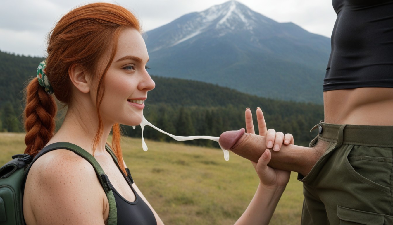 Perfect Skin, Ponytail Green Scrunchie In Hair, Extreme Body Freckles AI Porn