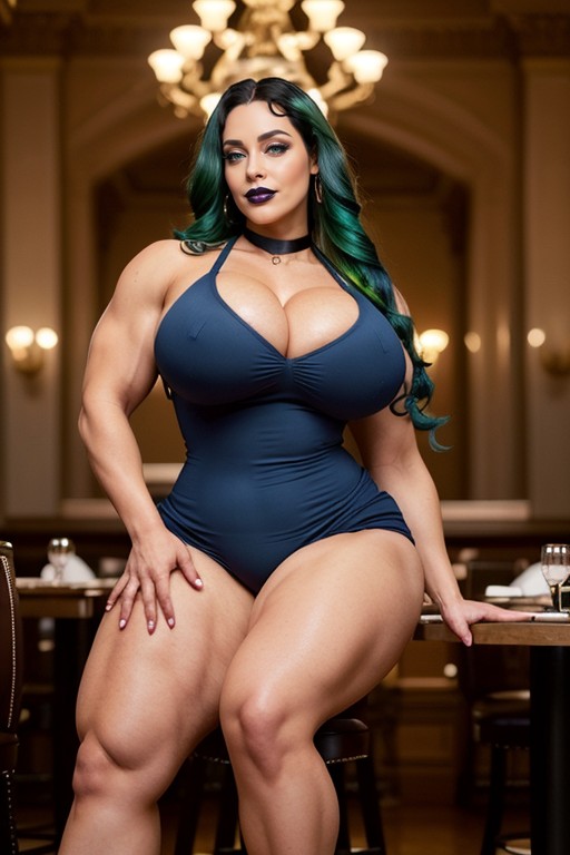 Black Choker, Character Bianca, Massive Saggy Breasts AI Porn