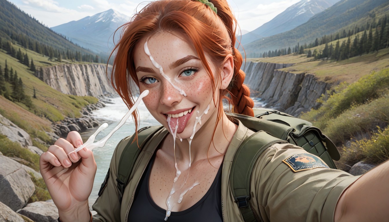 Perfect Skin, Body Freckles, Olive Green Cargo Shorts Pushed To Side AI Porn