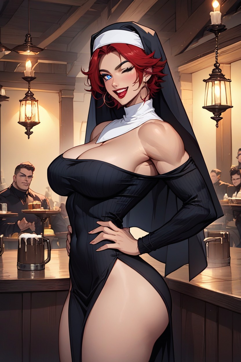 Open Mouth, 18+, Bare Shoulders Porno IA Hentai