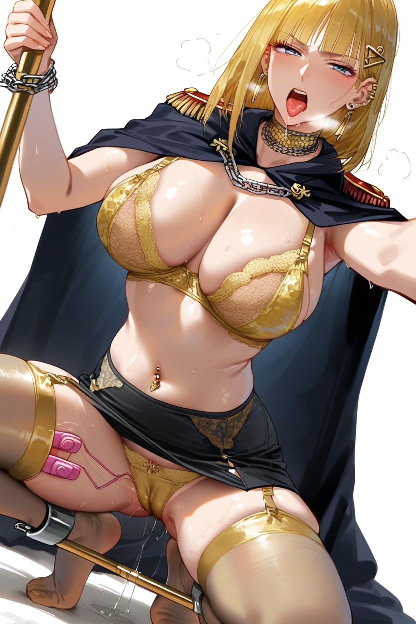Perfect Body, Orgasm, White Background Hentai IA