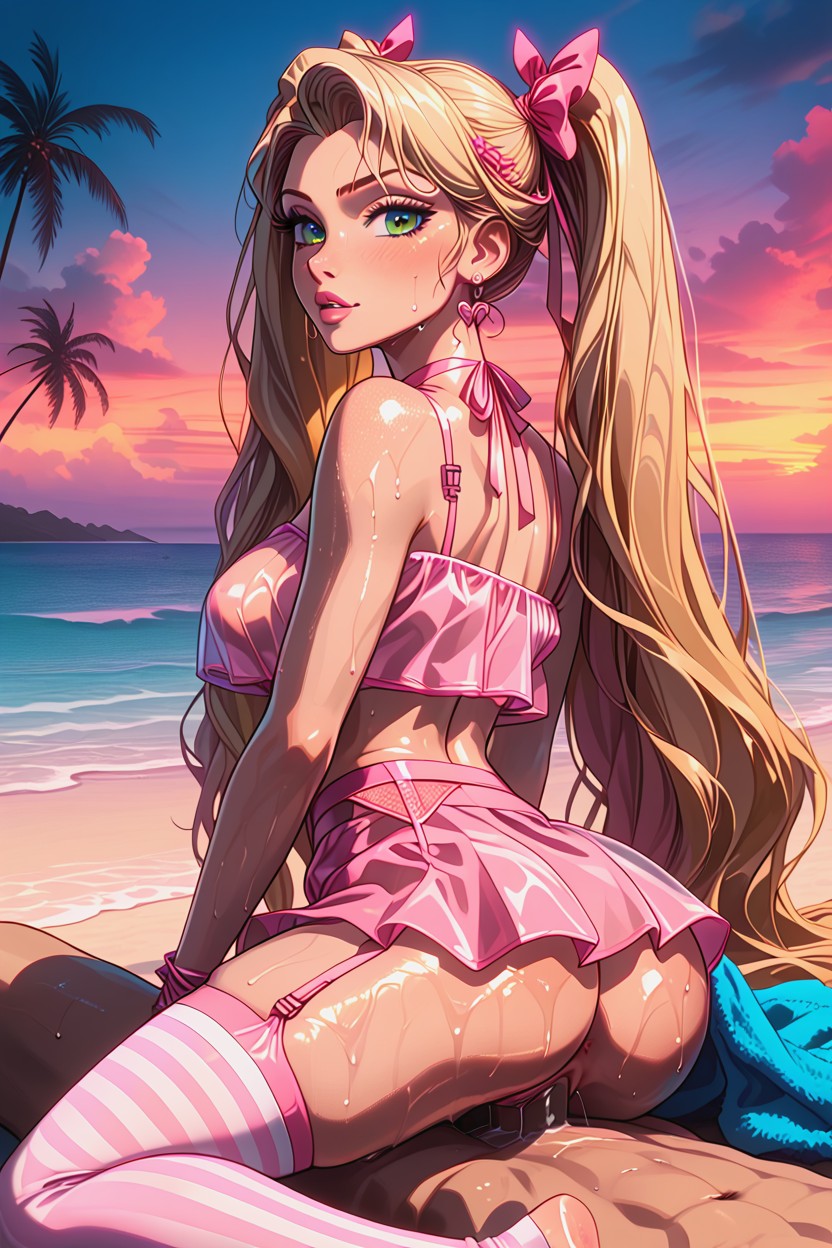 Barefoot, Cowgirl (3rd Person), Blonde Hair AI Porn