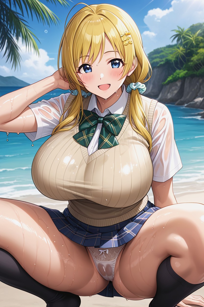 Delgada, Blue Eyes, Large Breast Hentai IA