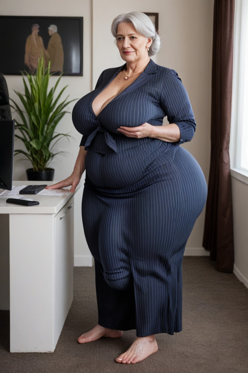 Offices, Thick Huge Detailed Cock Under Clothing, Large Hyper Hips AI Porn