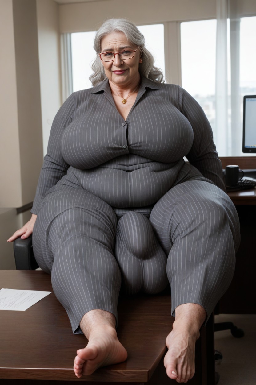 Tight Long Skirt, Plump Lips, 60+ AI Porn