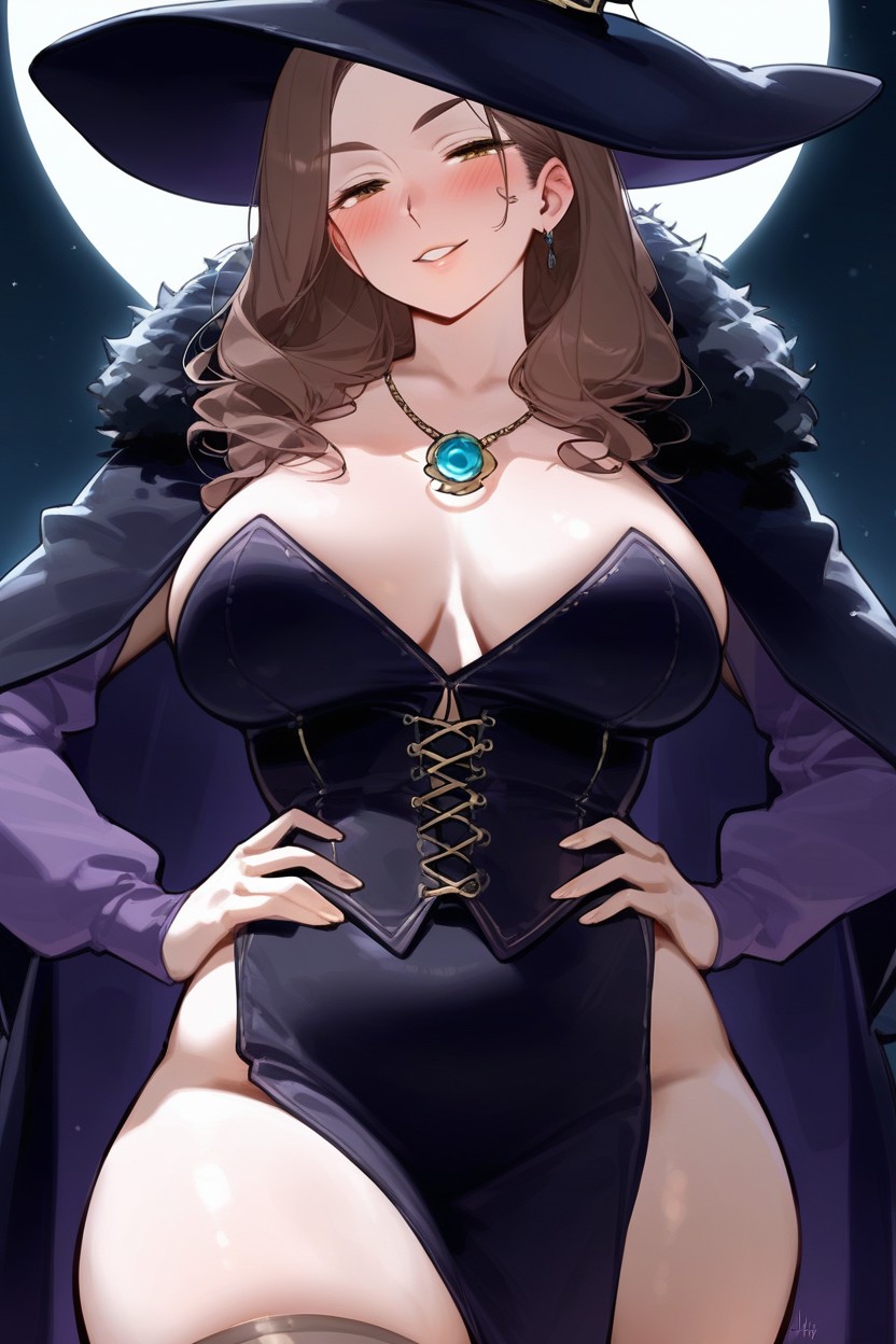 Tucking Hair Behind Ear, Plain Costume, Dot Nose Hentai AI Porn