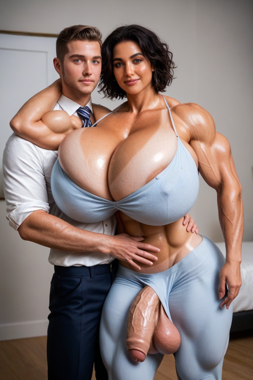 Burly Body, Huge Muscles, Hugging A Shorter Man Porno IA transsexuelle