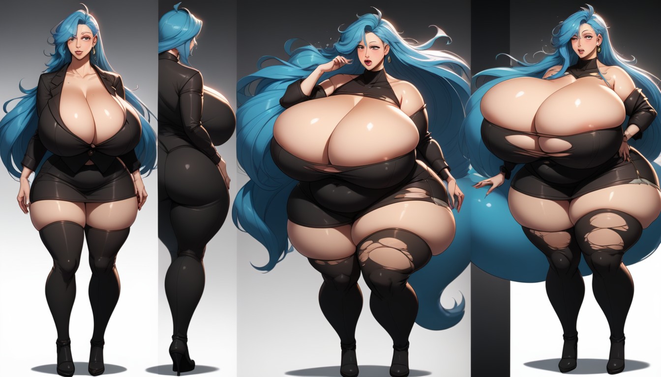 Standing, Her Hyper Mega Weight Gain Is Accelerating Her Hyper Mega Fat Breasts Expansion And Hyper Mega Fat Ass Expansion, 18+ BBW AI Porn