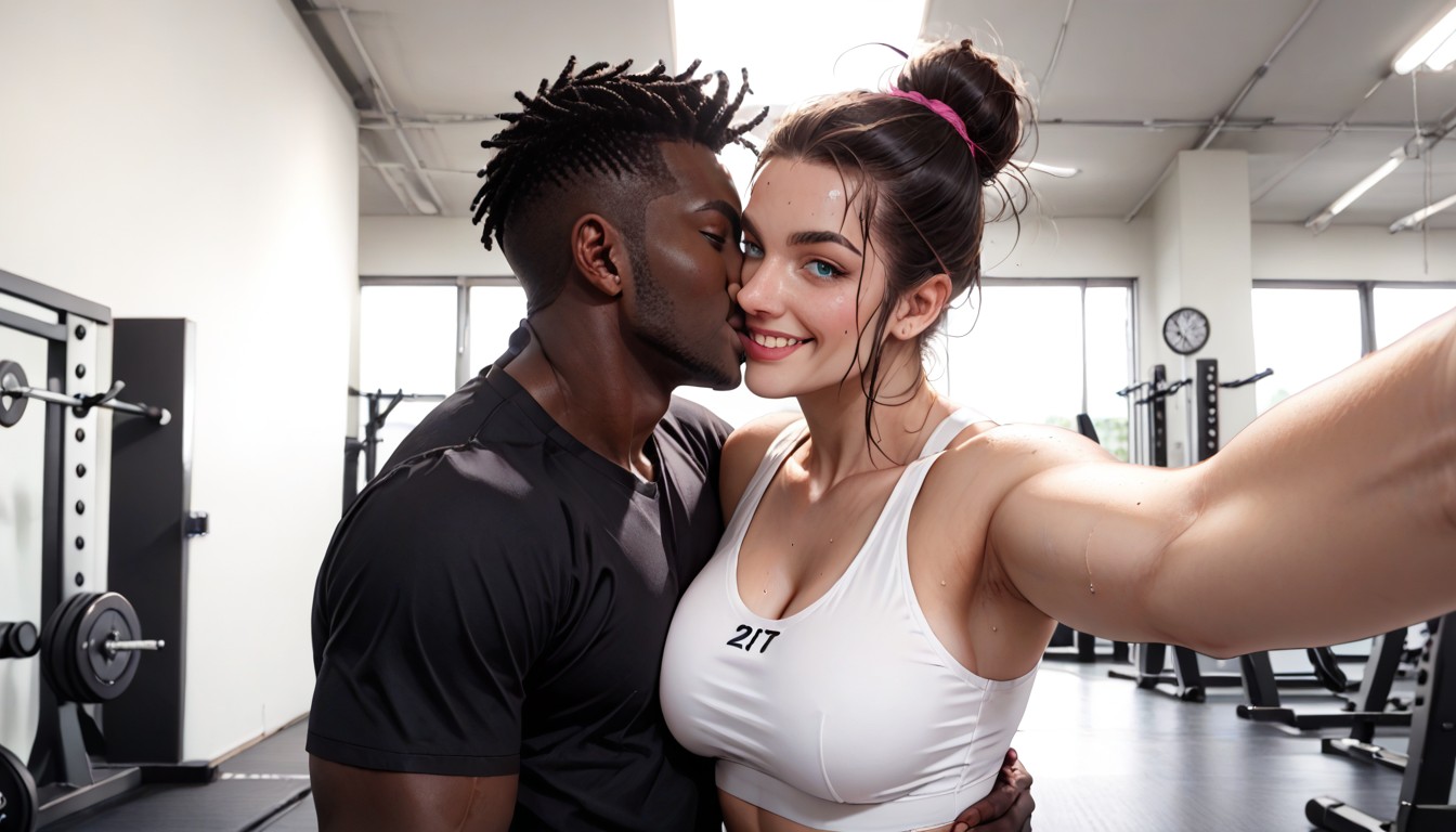Sweating, Vue De Côté, Serrer Les Seins Porno IA Hentai