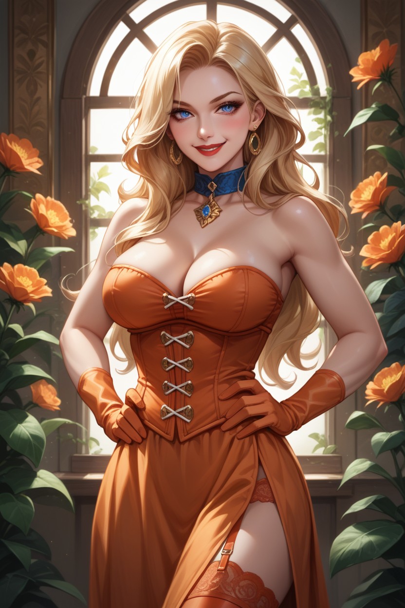 No Bra, Gold Earrings, 18+ AI Porn