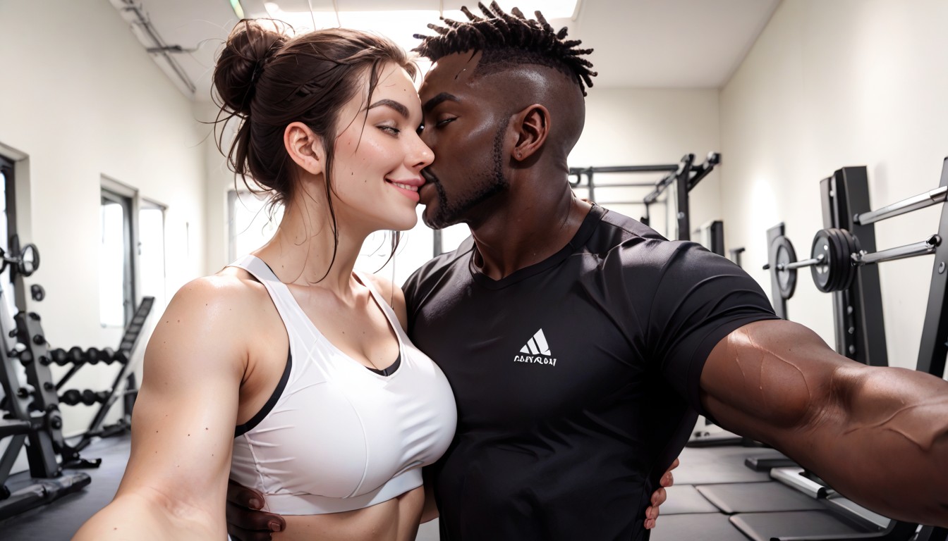 Cinematic Lighting, Sharp Skin Color Contrast, Apretando Los Pechos Hentai IA