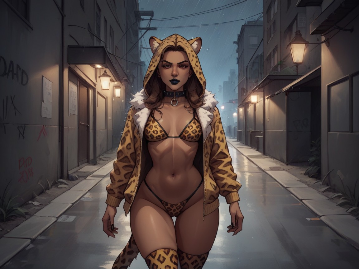 Nsfw, Cat Ears, Gapped Thighs Latina AI Porn
