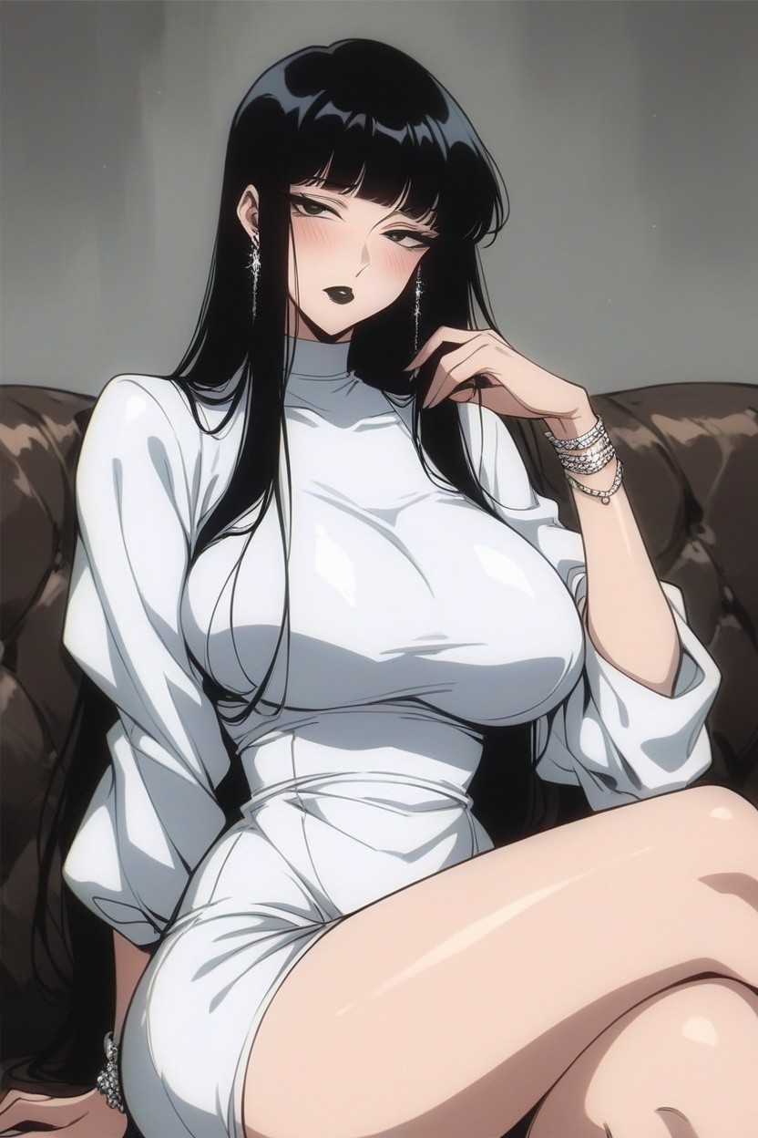 Black Eye Liner, Sweaty, Black Hair Hentai IA