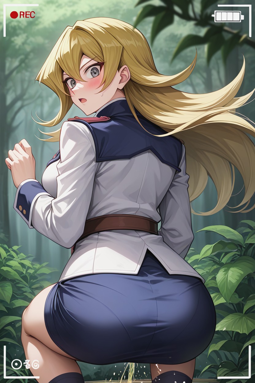 White Jacket, Blush, Grey Eyes ヘンタイAIポルノ