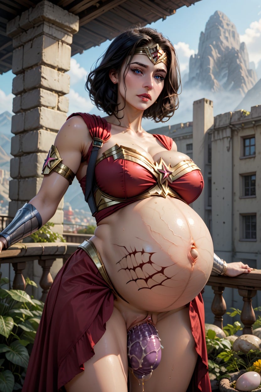Wonder Woman Armor, Gorgeous, Lots Of Parasits In Women In Pussy AI Porn
