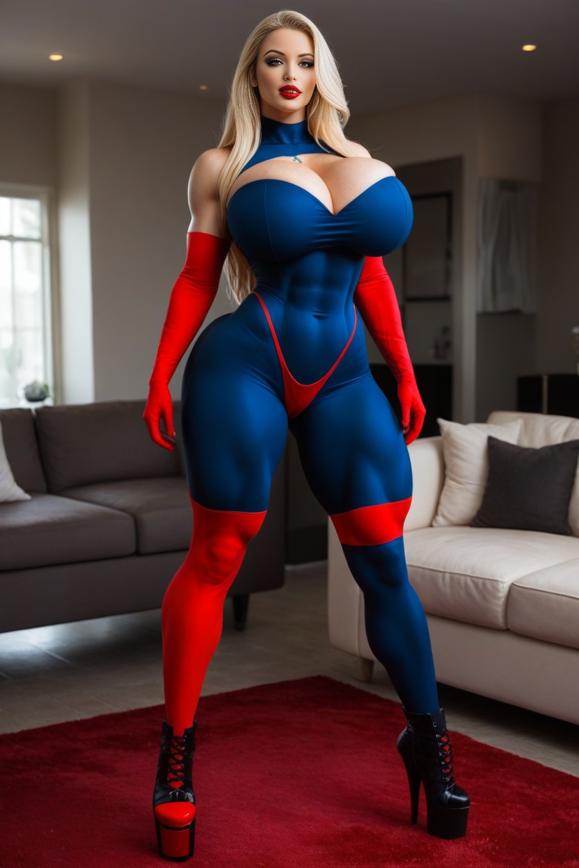 Pussy, Hyper High Heels Stilettos, Blue Stockings AI Porn