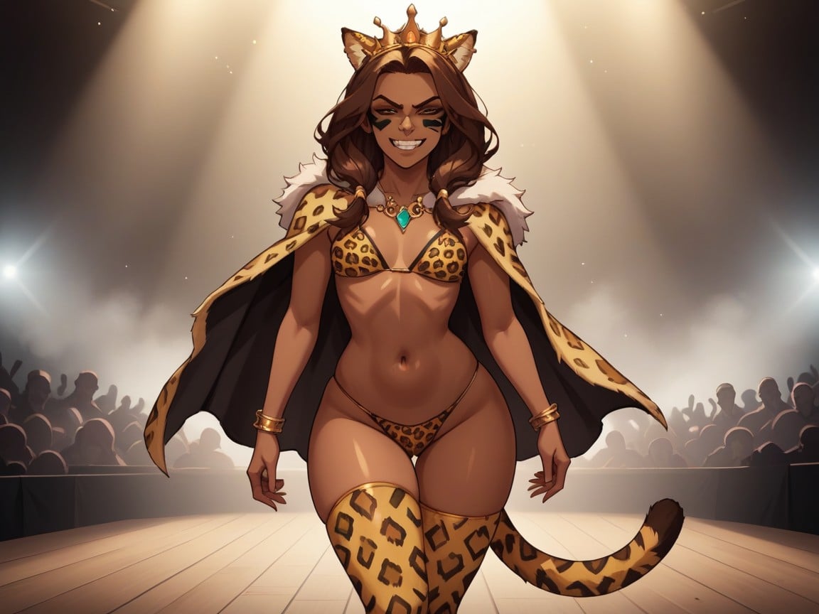 Gold Stage Fog, Rounded Ass, Cheveux Bruns Porno IA Latina