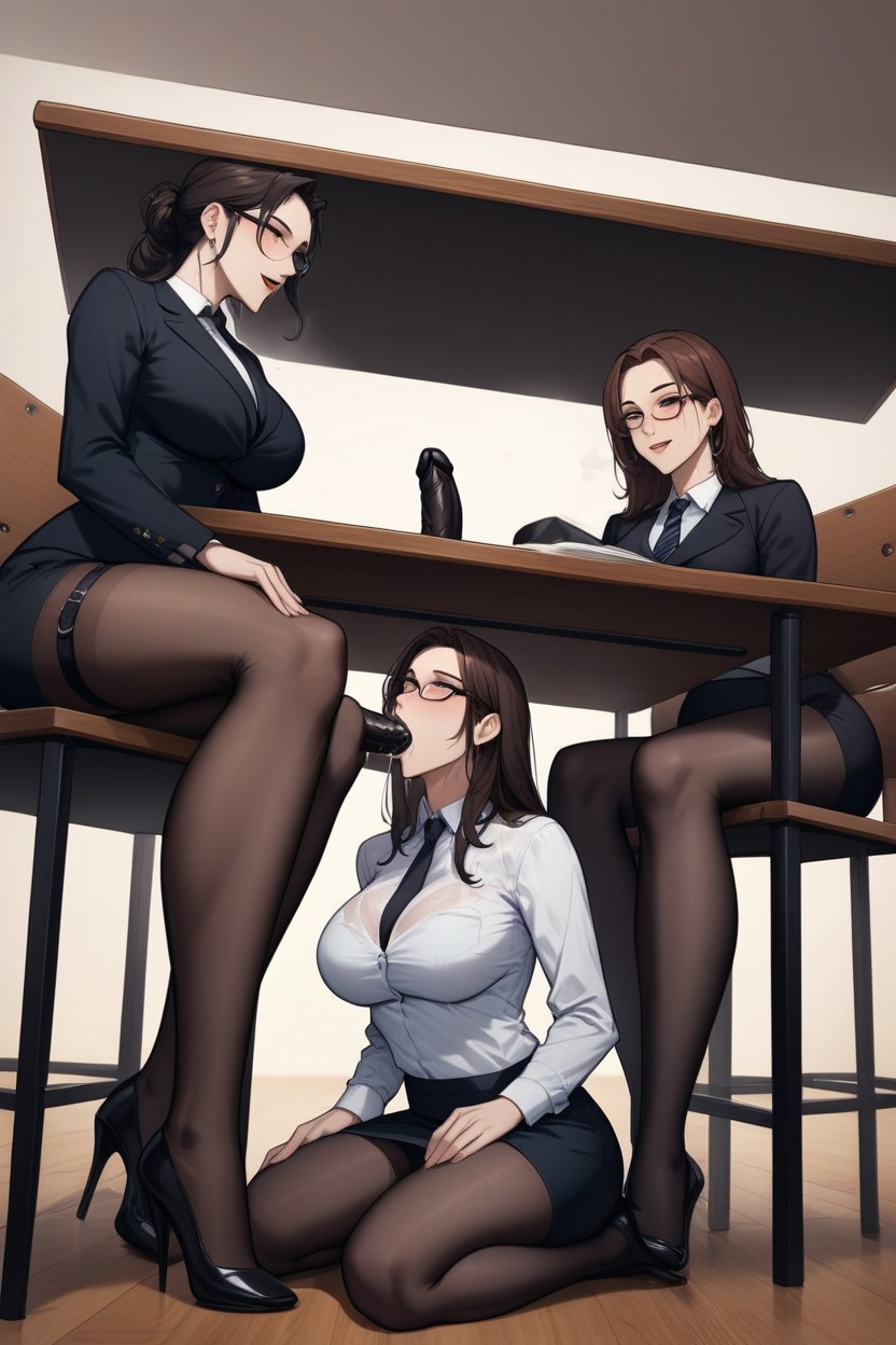 Brunette Sitting On Her Knees, 18+, Board Meeting Porno IA