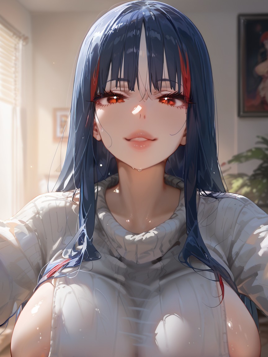 Hard Shadow, Ultra Detailed, Gray Sweater Hentai AI Porn