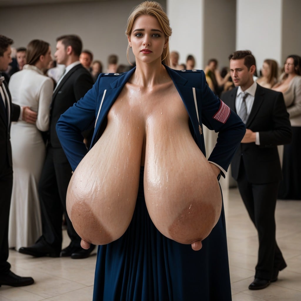 Massive Saggy Breast Way Bigger Than Torso, Sweaty, Sweaty AI Porn