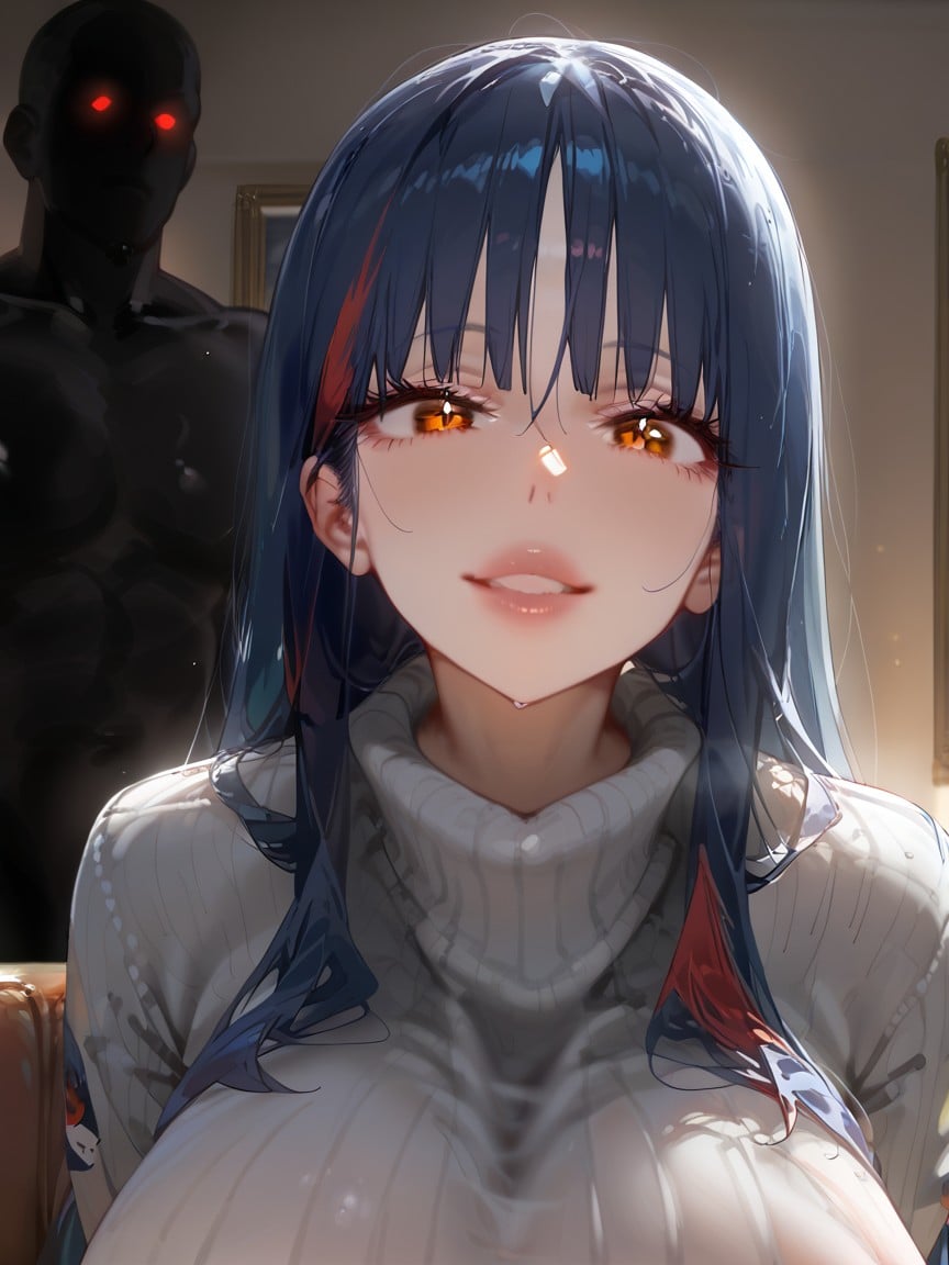 Straight Bangs, Nuit, Lifting Hair Porno IA Hentai
