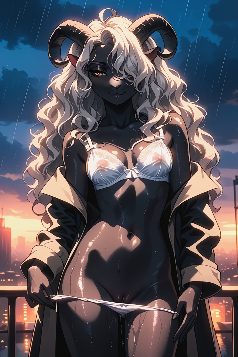 Pussy Juice, Raining, Cinematic Furry AI Porn