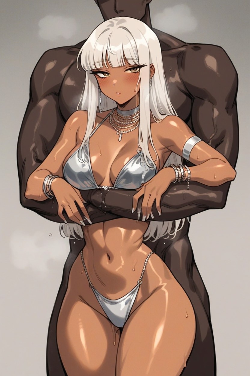 Silver Necklace, 18+, African Woman Hentai AI Porn