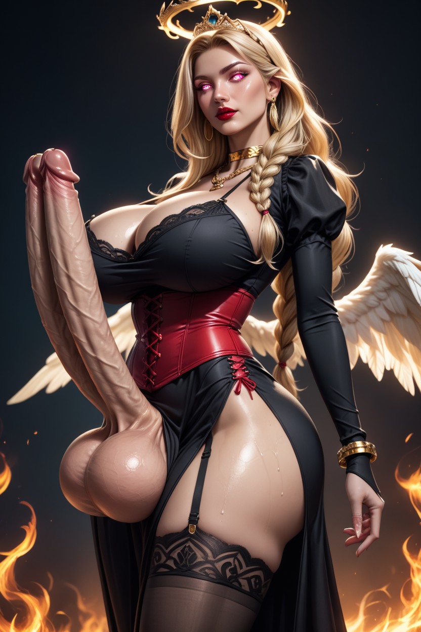 Thigh High Socks, Angel Wings, Futanari 人妖AI黃片