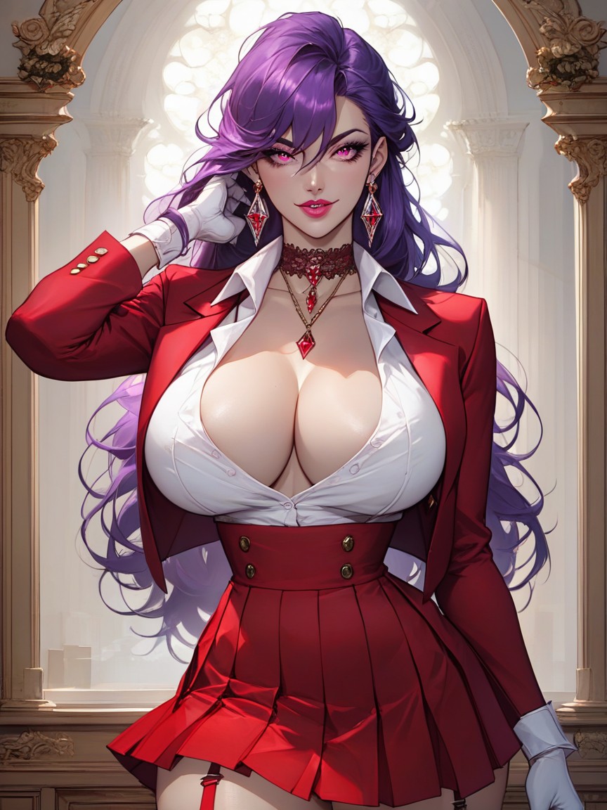 18+, Purple Hair, Long Eyelashes Hentai AI Porn