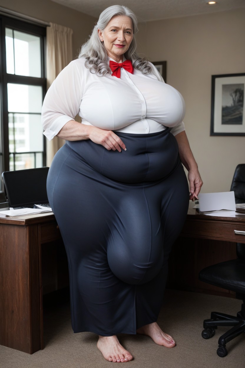 Futanari, Thick Huge Detailed Cock Under Clothing, Window With View AI Porn