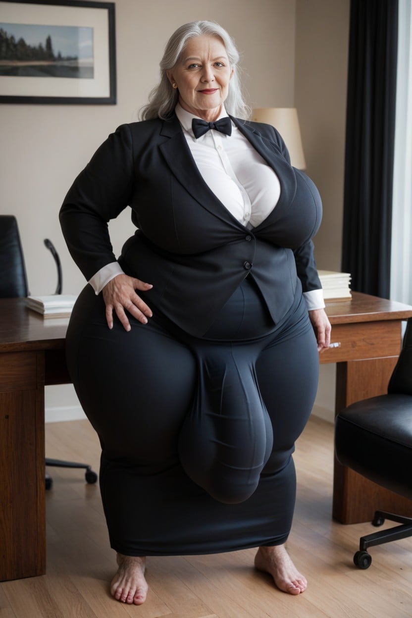 Full Body, Futanari, Large Long Bulge Through Clothing AI Porn