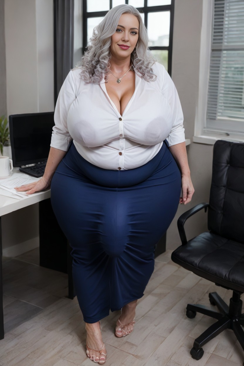 Office Clothing, Gigantic Saggy Breast, Large Breast AI Porn