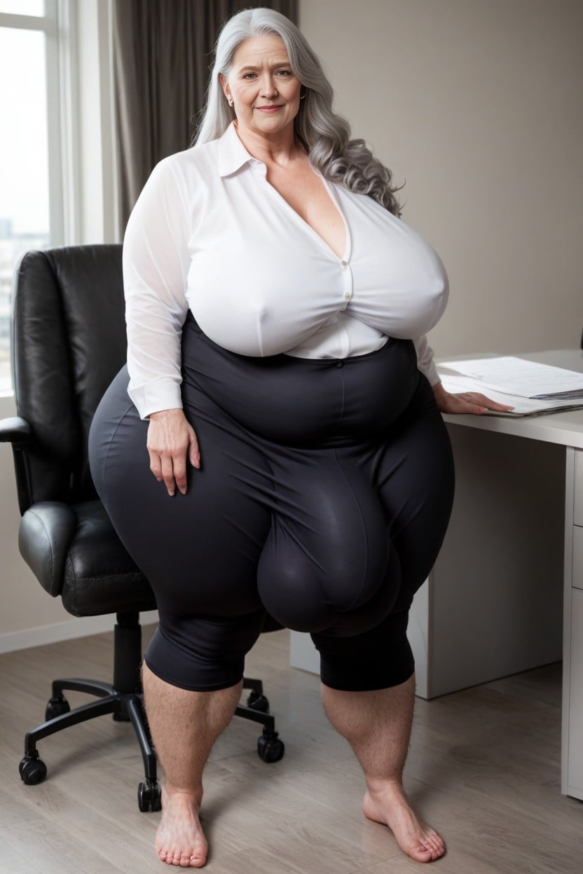 Office Shirt, Window With View, Plump Lips AI Porn