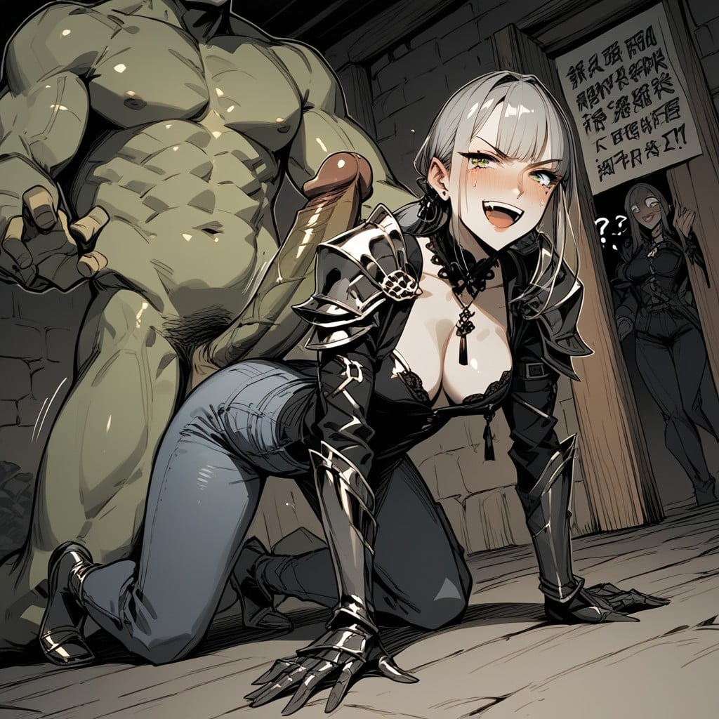 Emphasis Lines, Human Step Sister, Armor Hentai AI Porn
