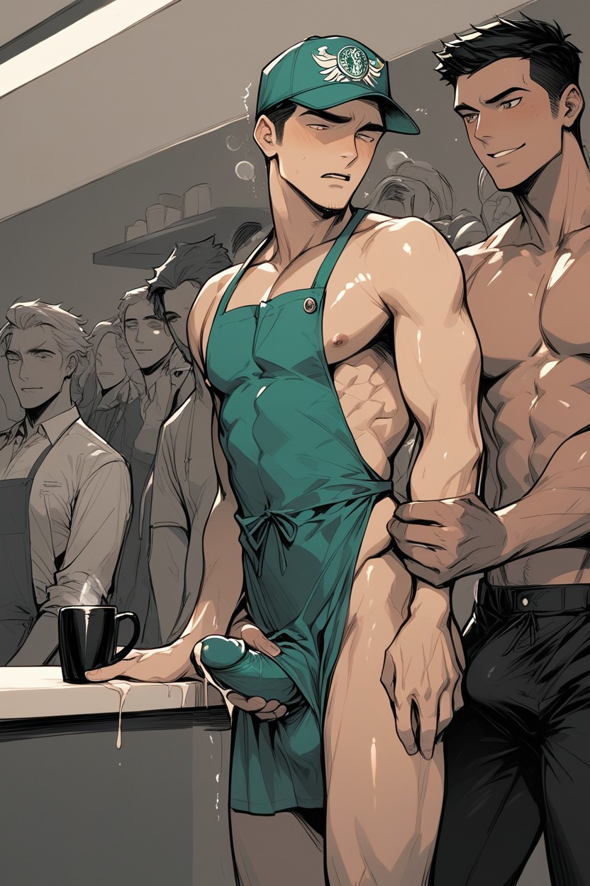 Public, Groping, 중간 게이 AI 포르노