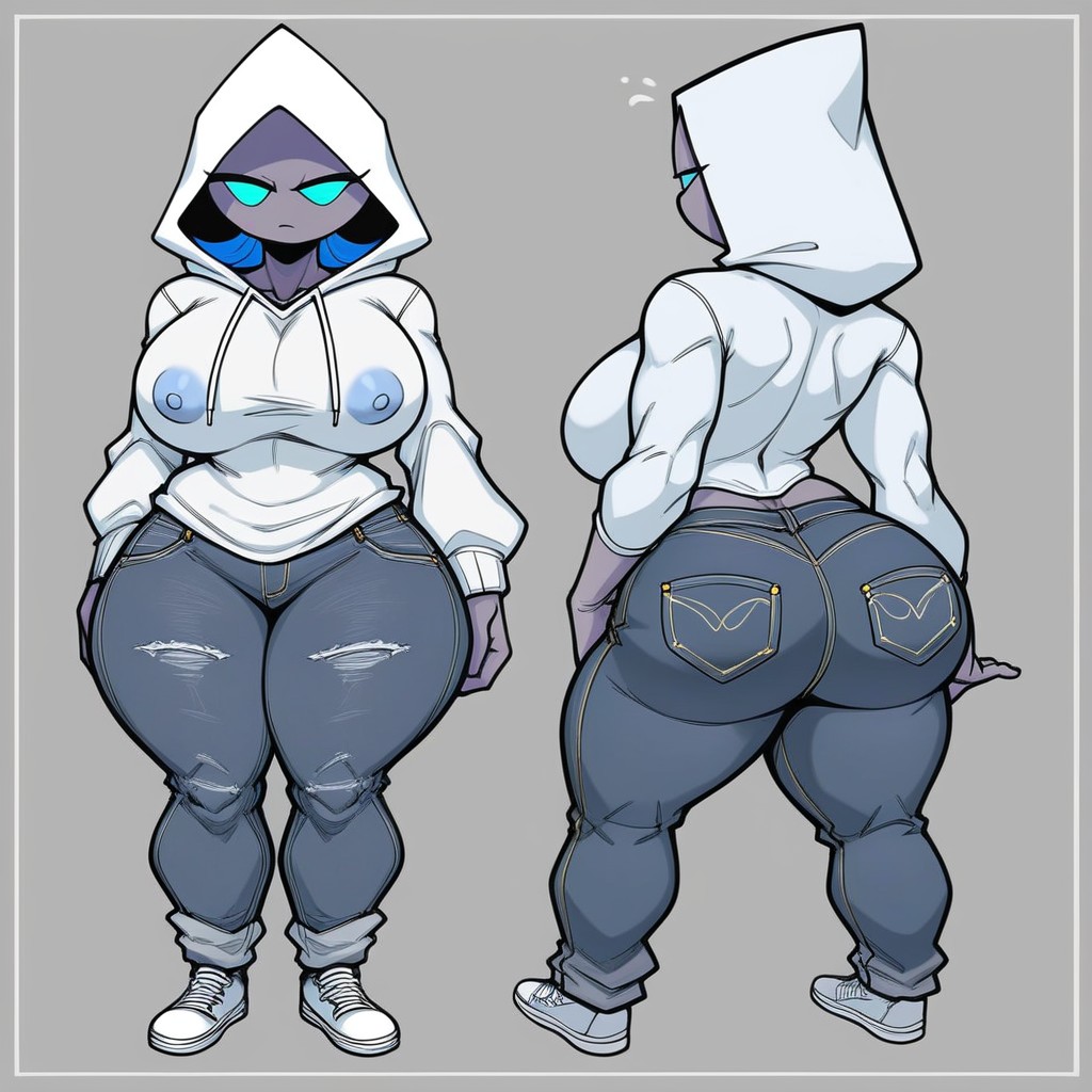 Hood On, Full Body, Fat AI Porn