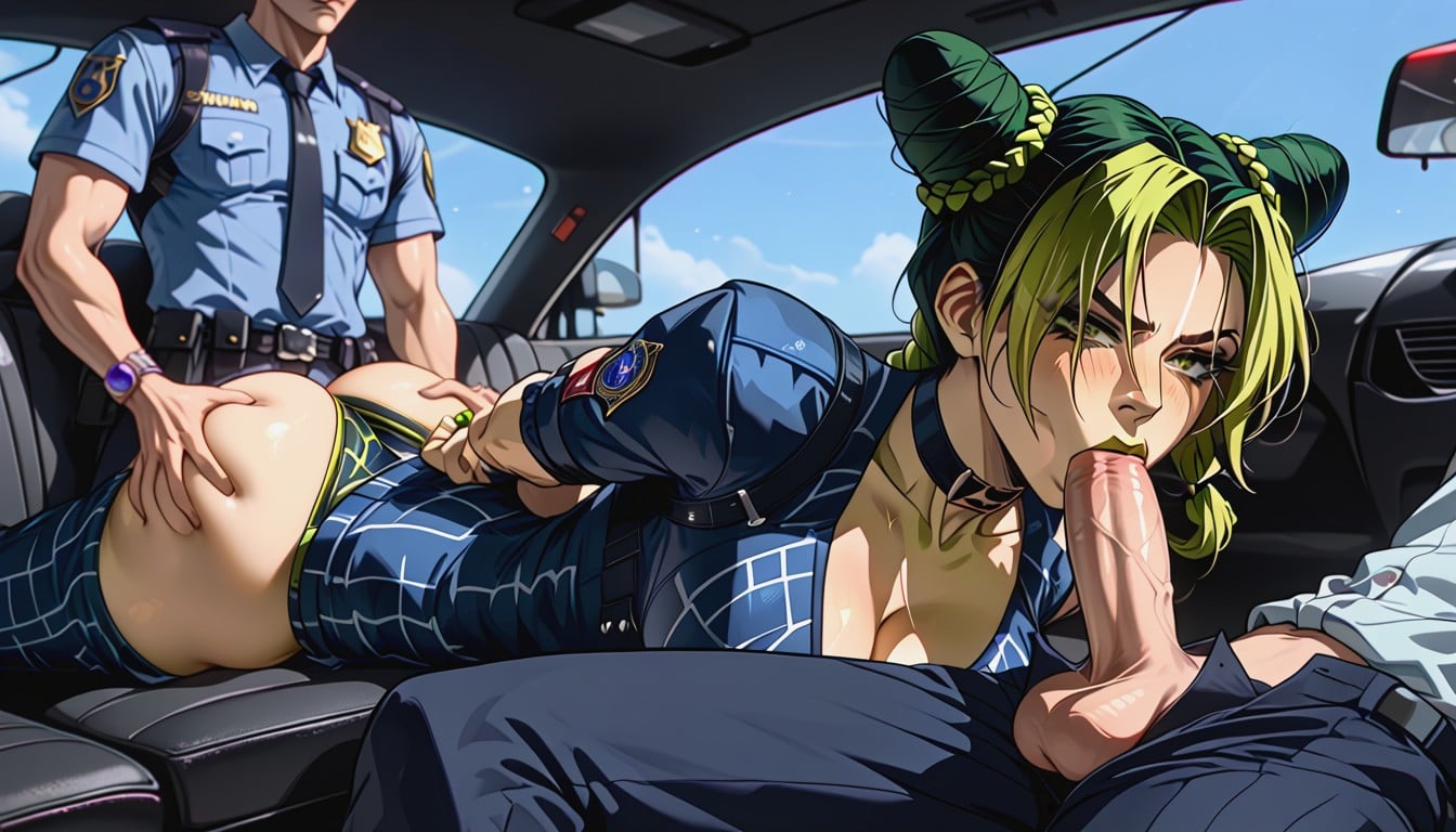 Blowjob (3rd Person), Cop Holding Jolynes Ass, Cop Gropes Jolynes Ass While She Sucks His Dick Hentai AI Porn
