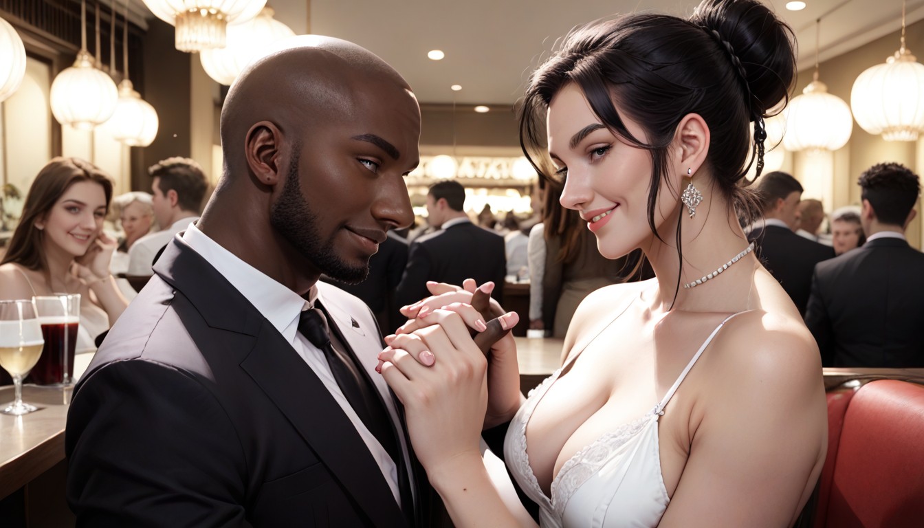 Dim Romantic Lighting, Romantic Wedding Setting, Detailed Faces Hentai AI Porn