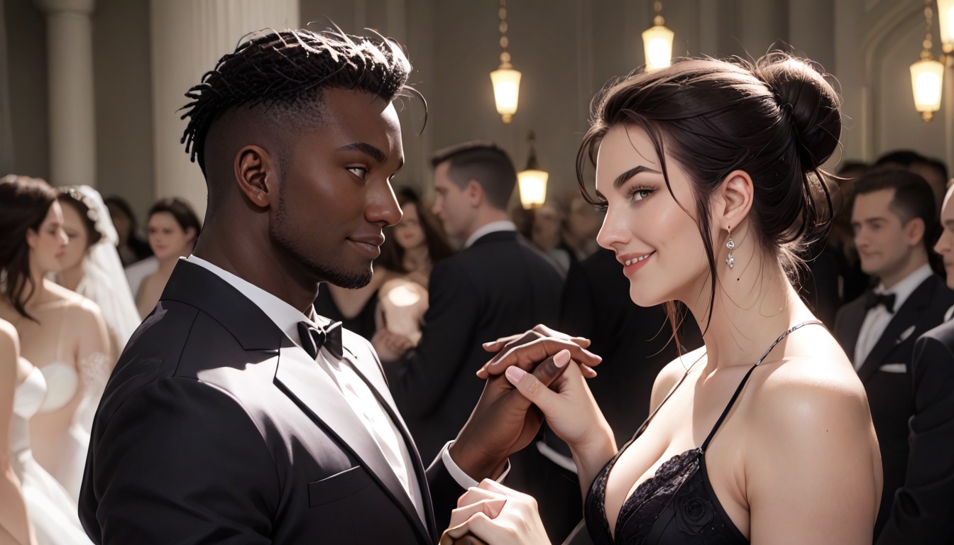 Hyperrealistic, Interracial, Fingers Intertwined Hentai AI Porn