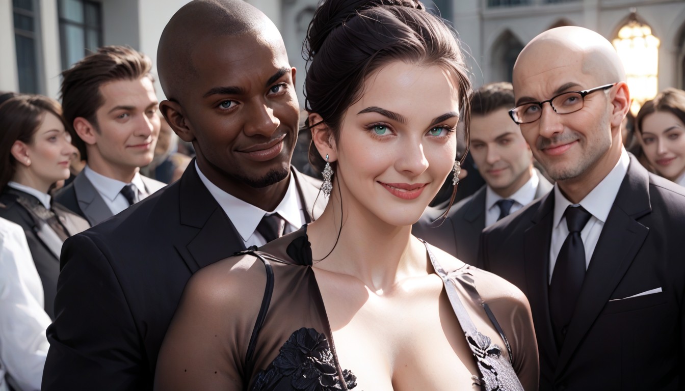 Silk Dress, Front View, Interracial Only Hentai AI Porn