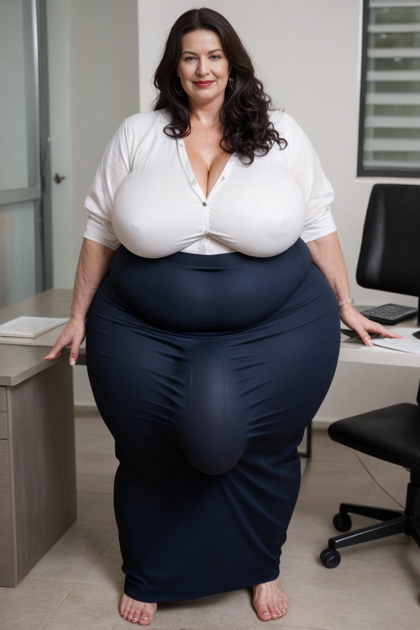 Extremely Large Ass, Thick Thight, Plump Lips AI Porn