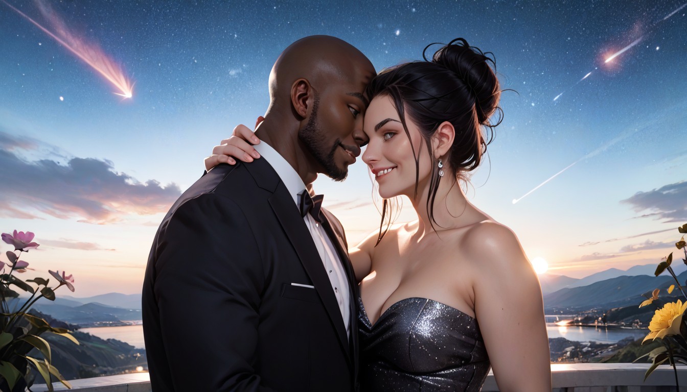 Submissive White Woman And Dominant African Black Man, High Contrast, Happy Hentai AI Porn