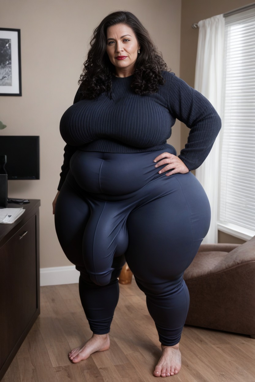 Suéter, 60+, Hairy Bushy Thighs Like A Sasquatch Pornografia de IA