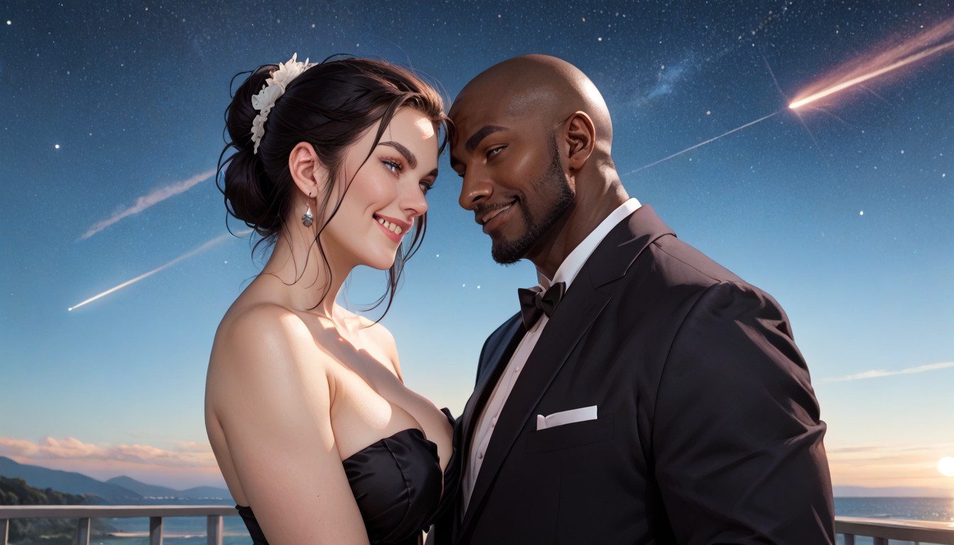 Formalwear, Sharp Skin Color Contrast, Acts Of Affection Hentai AI Porn